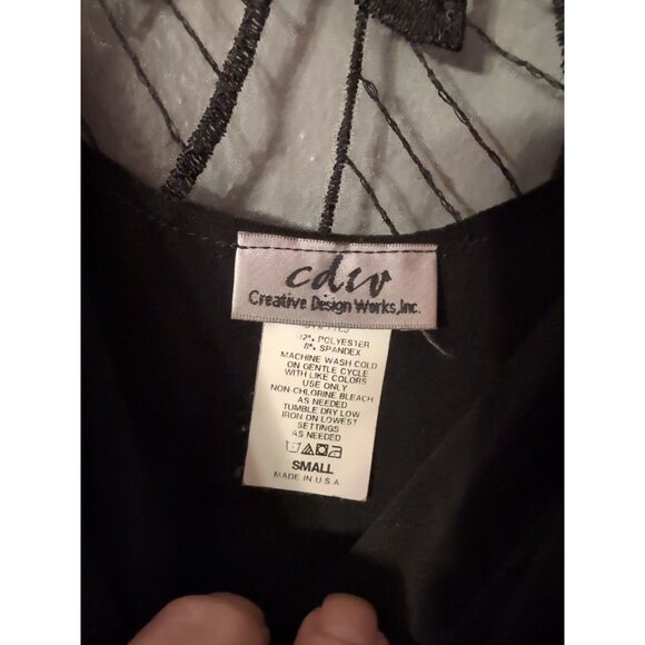 Creative Design Works Black 3/4 Sleeve Blouse Size S - Picture 2 of 5